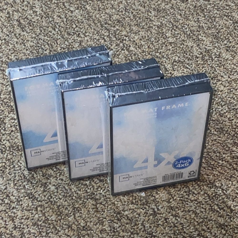 Mainstays 2-Pack 4X6 Front Loading Picture Frame Black Table Or Wall Mount 2
